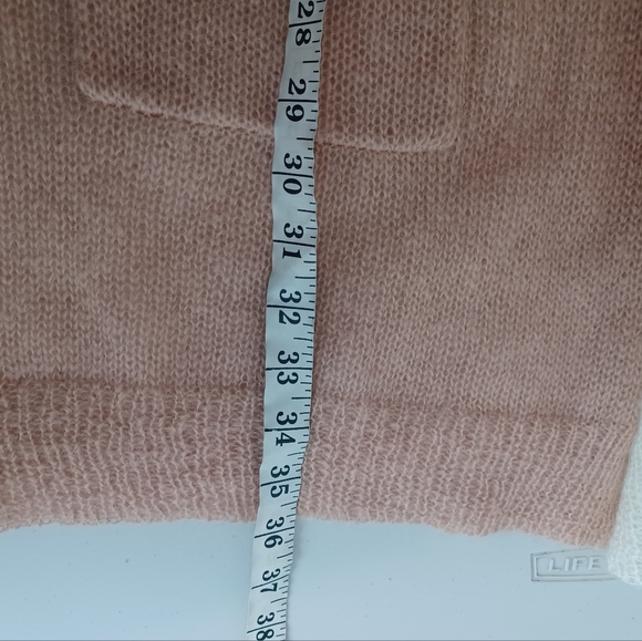 Parrish Mohair Wool Sz M Neutral Colorblock Open Front Long Cardigan - Picture 11 of 11